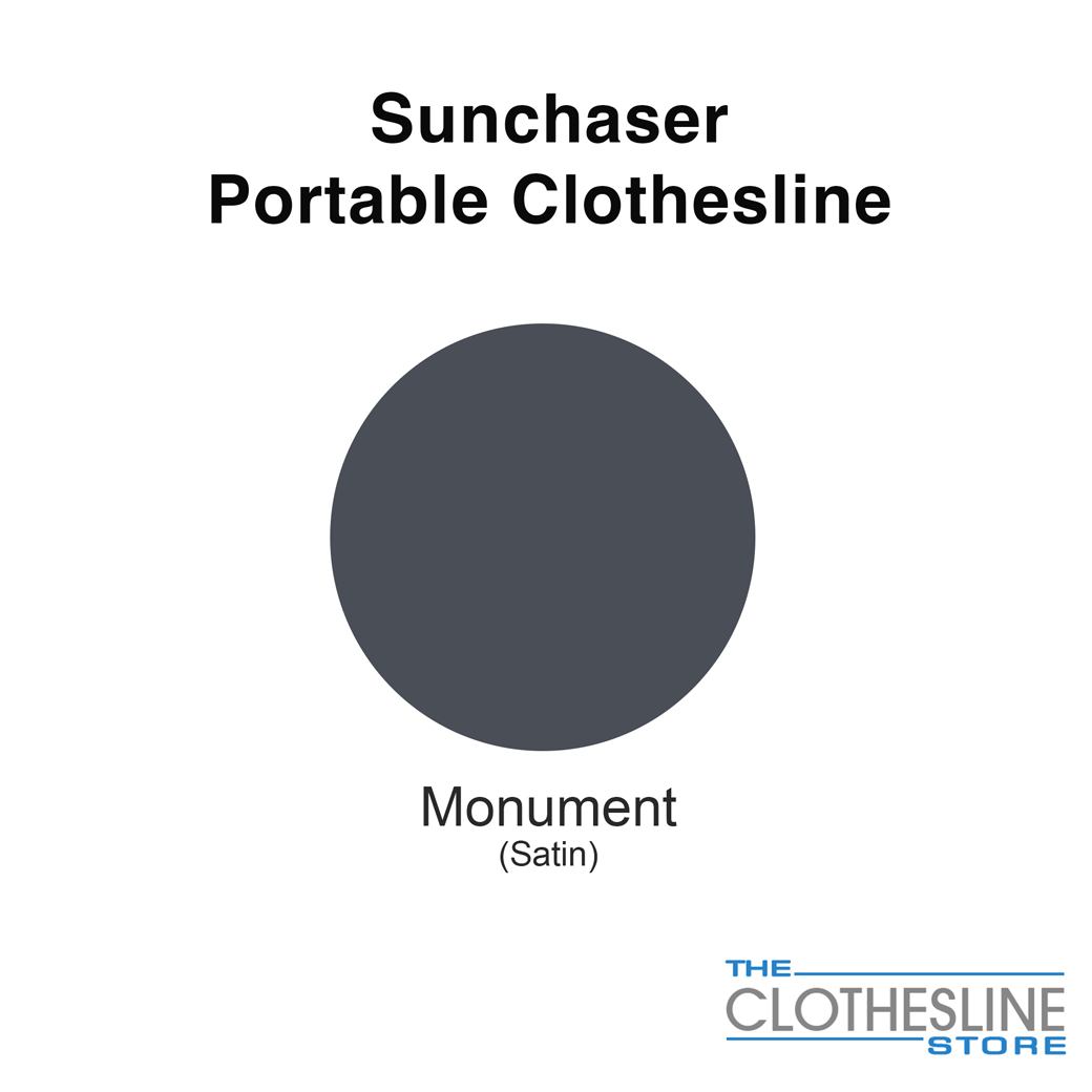 Sky Dry Sunchaser portable clothesline in Colorbond Monument satin finish.