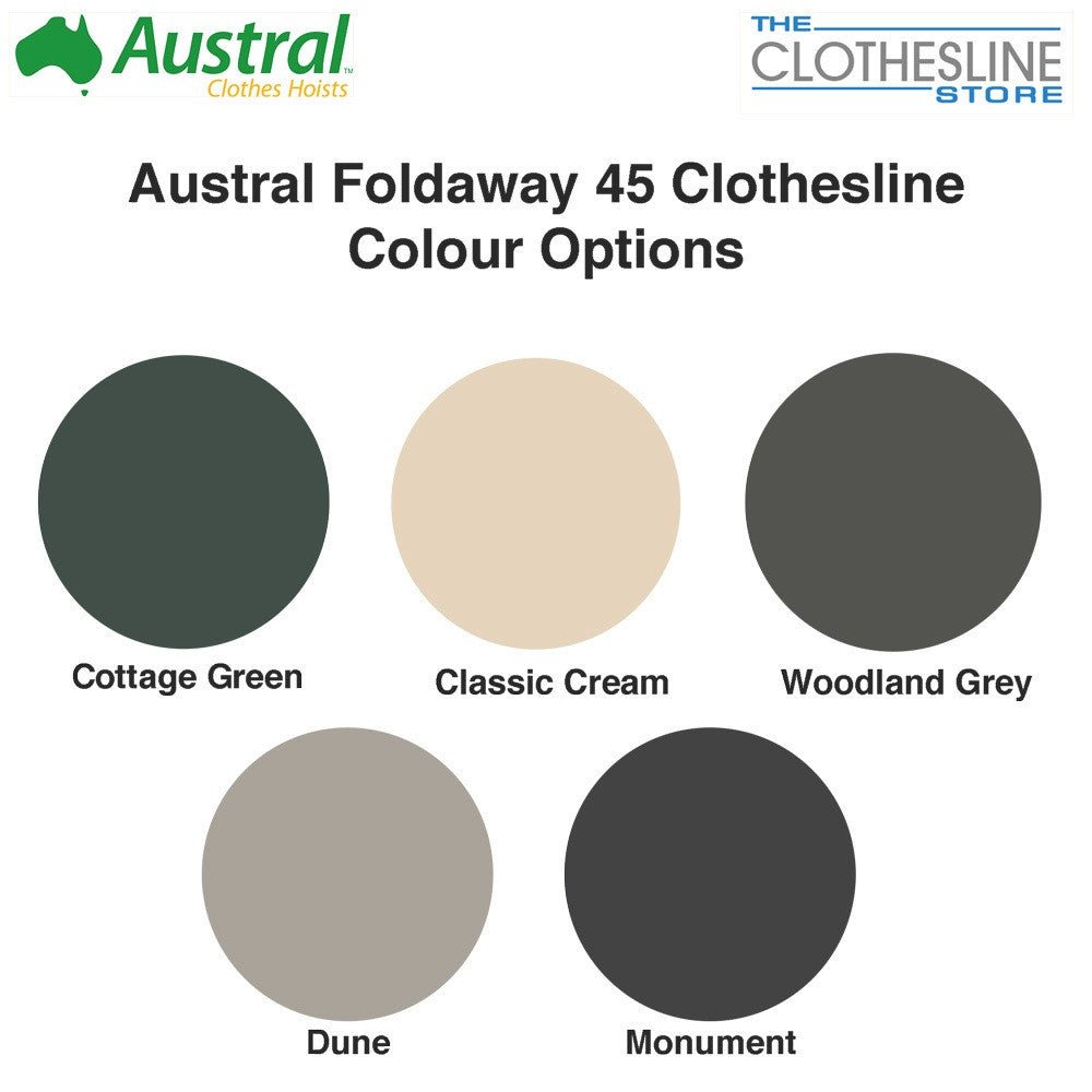 Austral Fold Away 45 Rotary Clothesline Colours