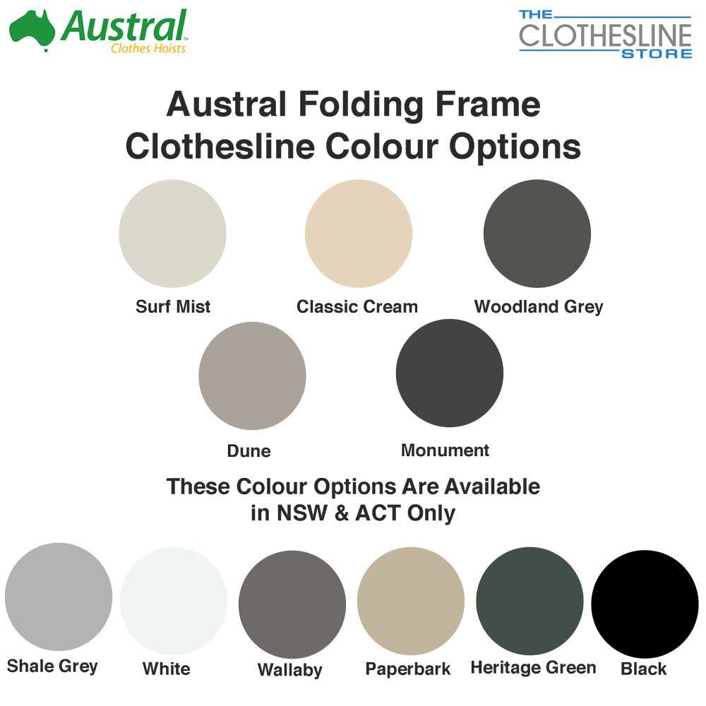 Austral Standard Clothesline Colour Options