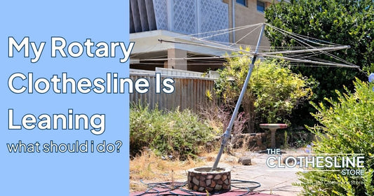 Leaning Rotary Clothesline in need of replacement