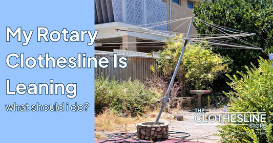 Leaning Rotary Clothesline in need of replacement