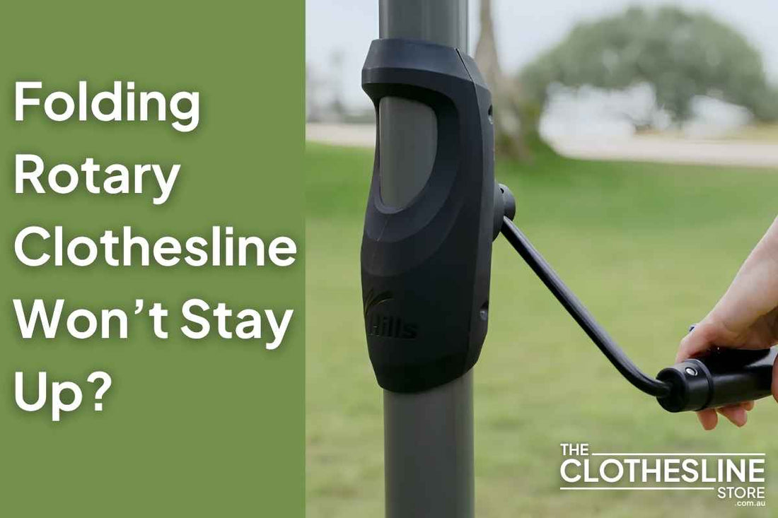 Folding Rotary Clothesline Wont Stay Up title image for blog The Clothesline Store
