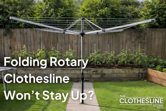 Title image for blog Folding Rotary Clothesline Won't Stay Up. The Clothesline Store.