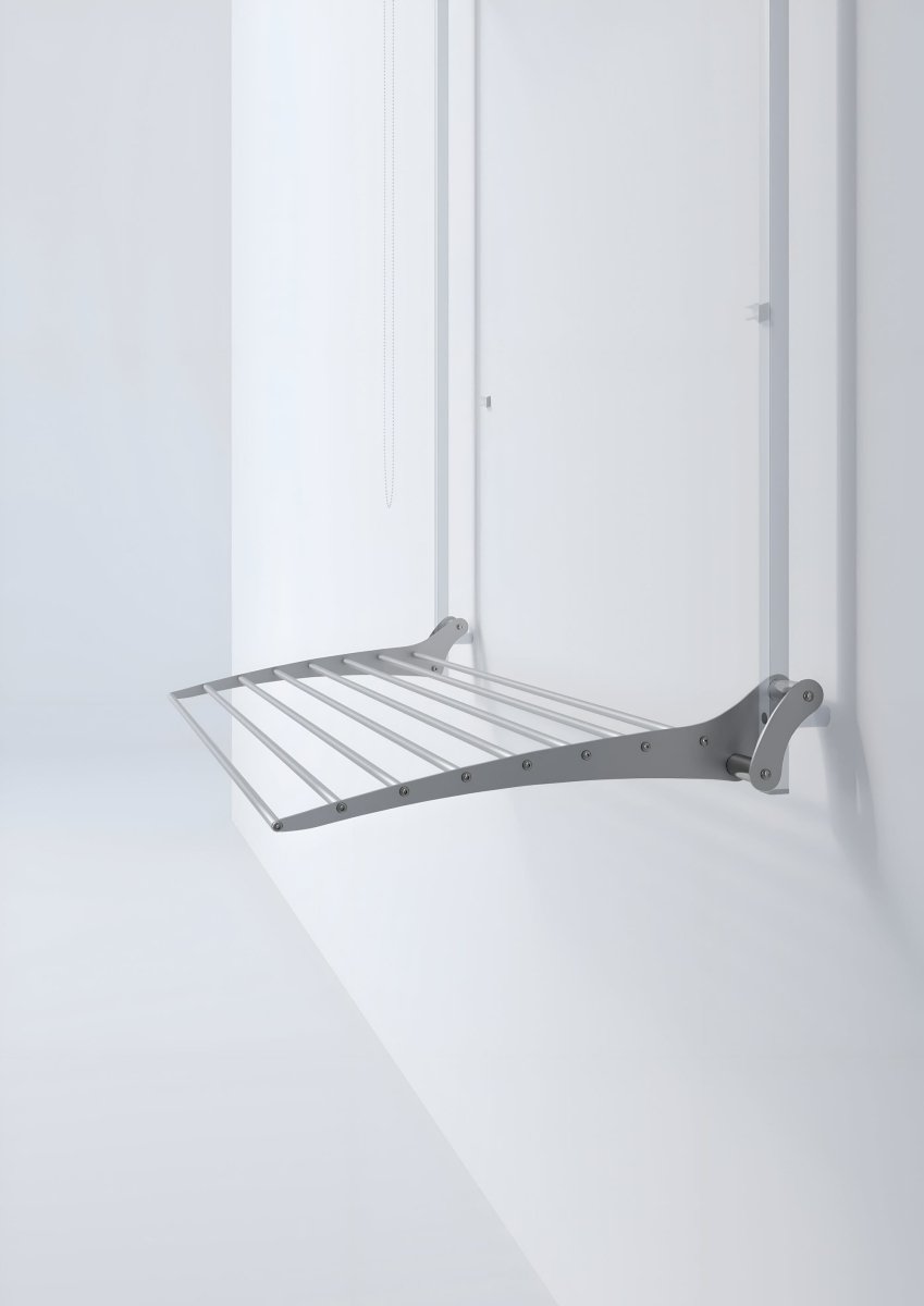 FoxyDry Wall Plus bottom drying rack unfolded - side view