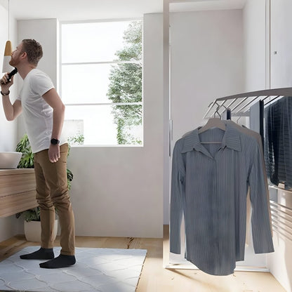 FoxyDry Fold installed indoor while drying wet laundry
