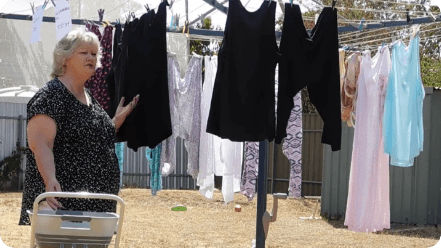 Load video: Natalie Reviews Her Hills Clothesline