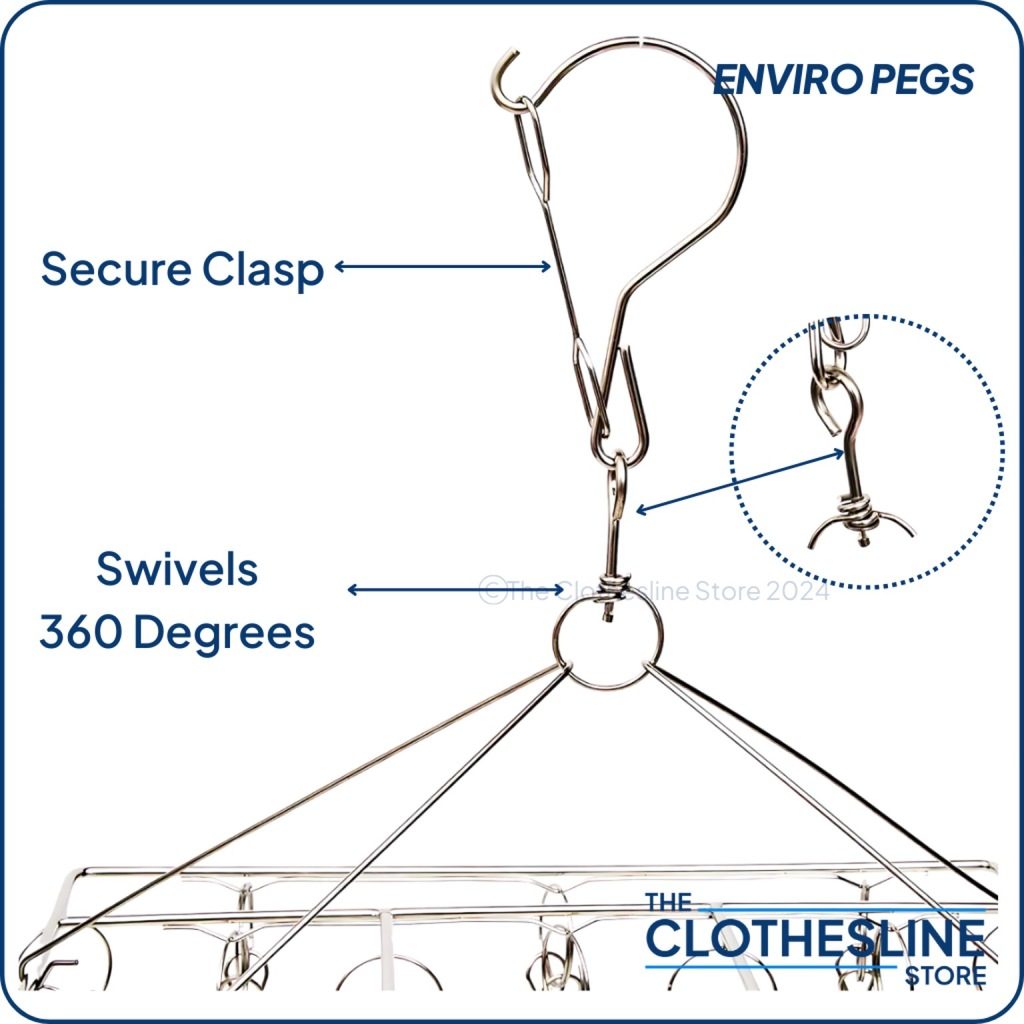 Indoor Stainless Steel Sock Hanger With 50 Pegs