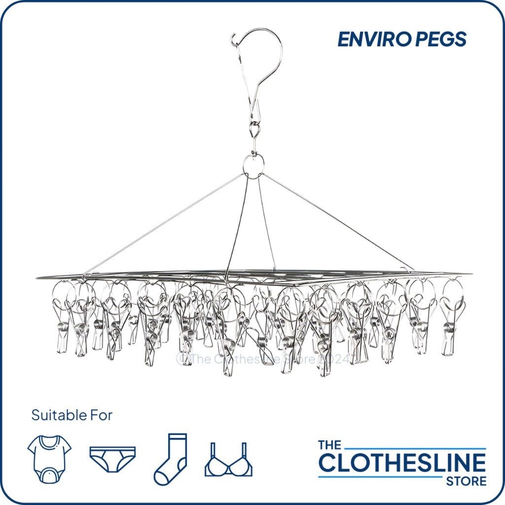 Indoor Stainless Steel Sock Hanger With 50 Pegs
