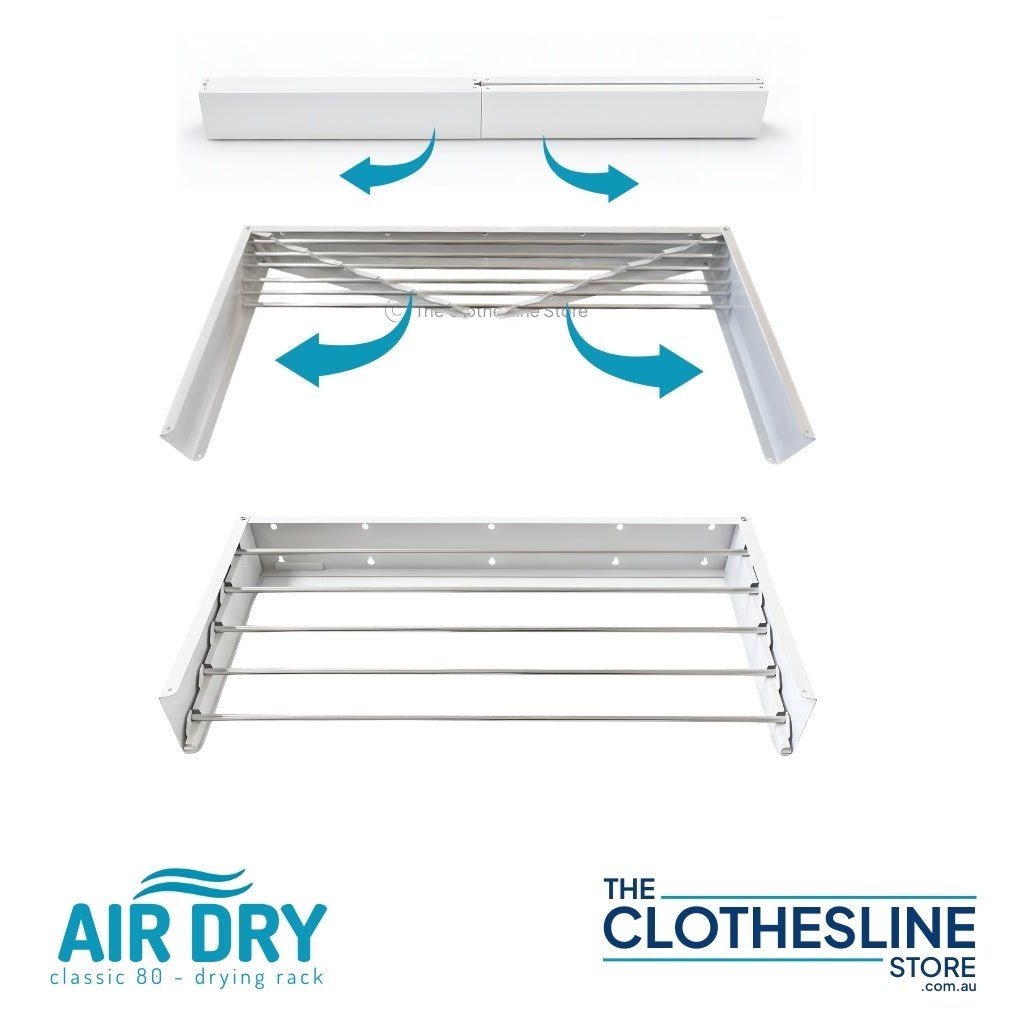 Air Dry Classic 80 Wall‑Mount Clothes Airer | Fold‑Down Drying Rack