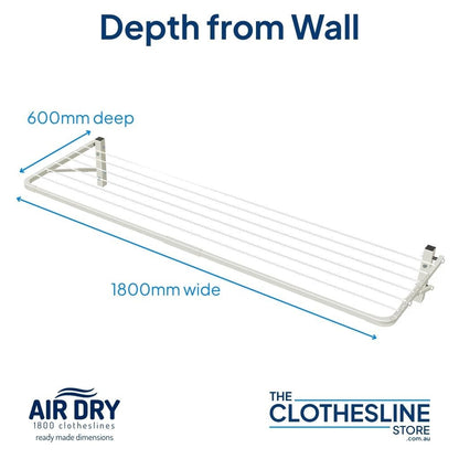 Air Dry Fold Down Clothesline 1800mm x 600mm. Product by The Clothesline Store.