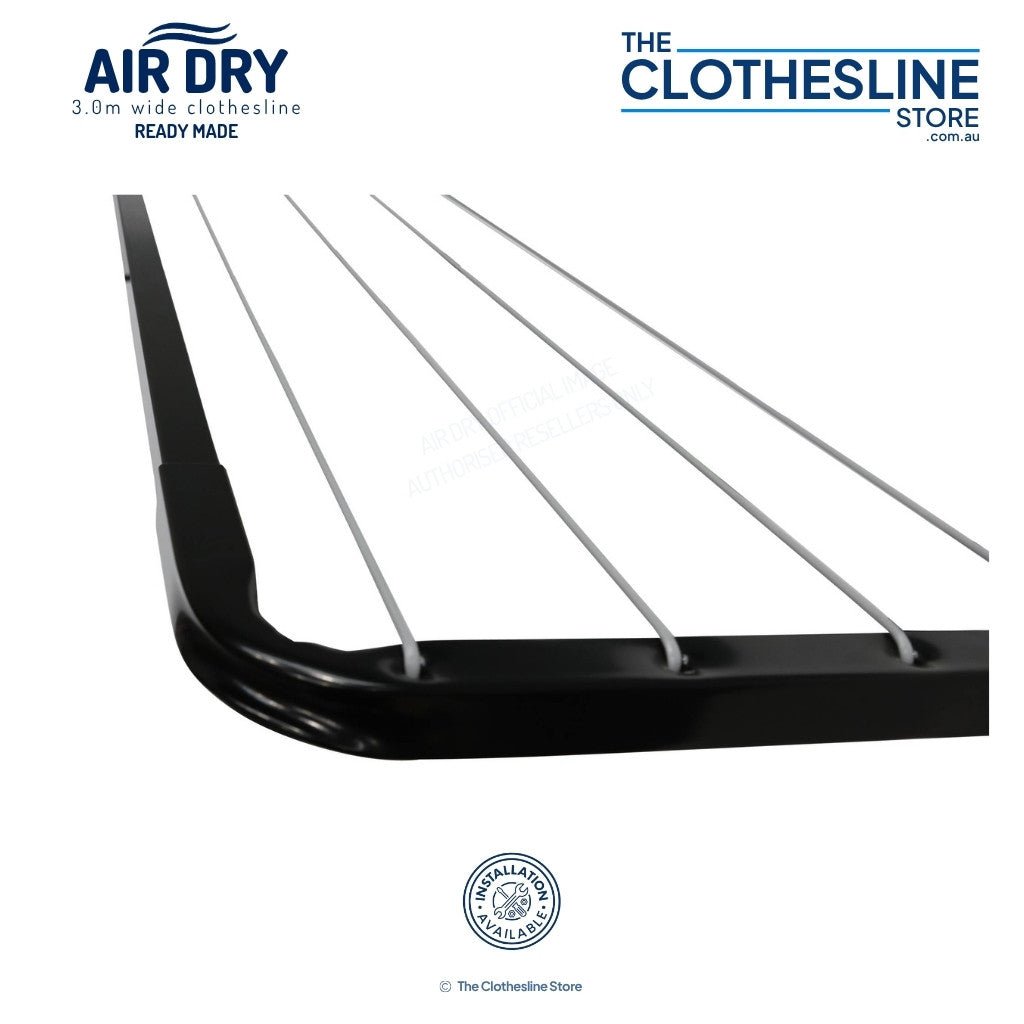 Close up of the metal corner of the Air Dry Clothesline.
