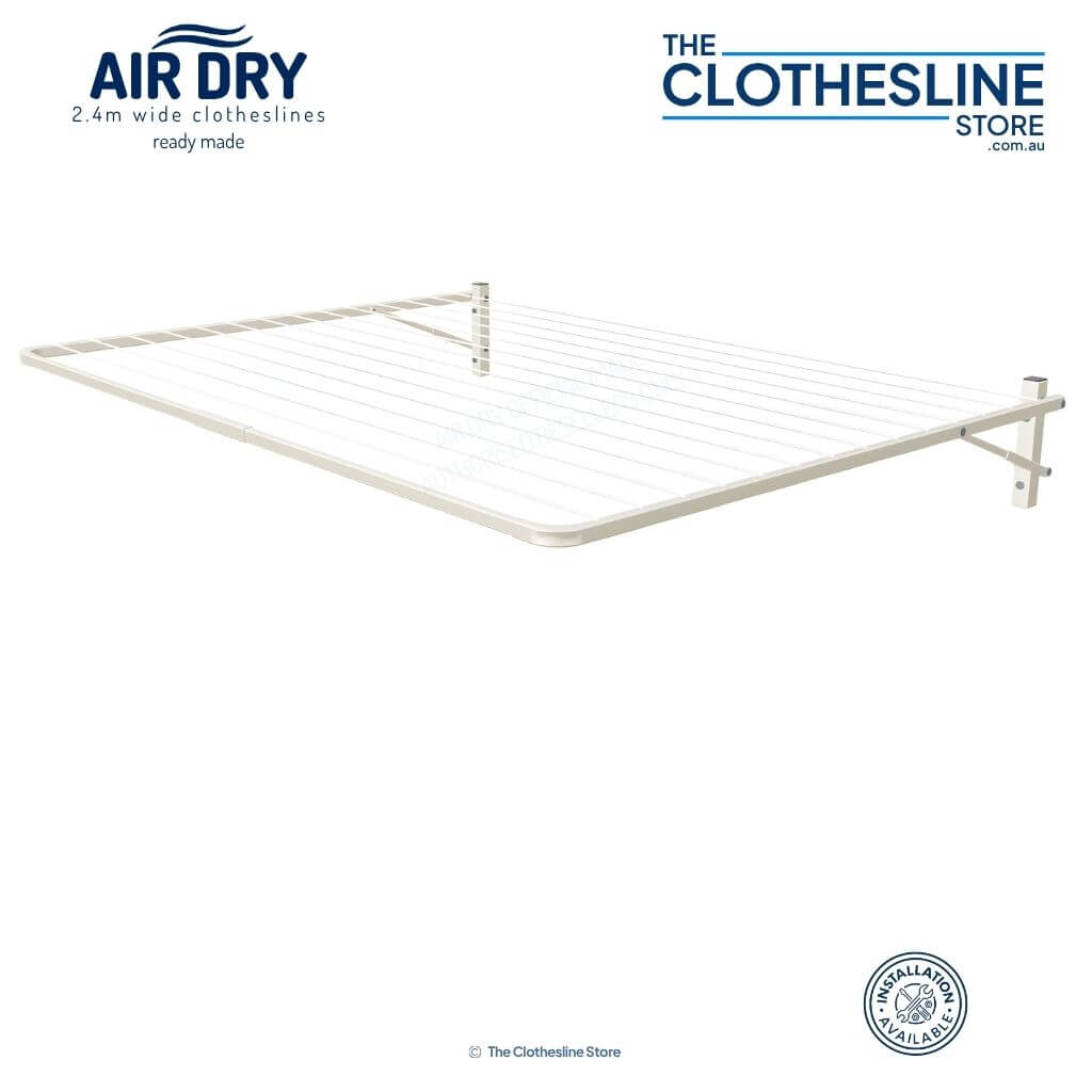 Air Dry Fold Down clothesline 2.4m wide colour Surfmist.