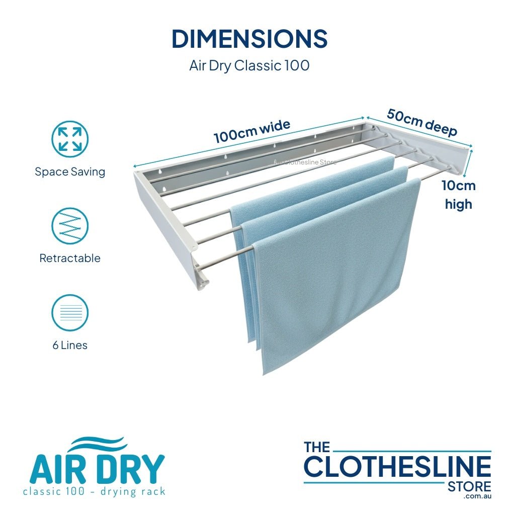 Air Dry Classic 100 Wall‑Mount Clothes Airer | Fold‑Down Drying Rack