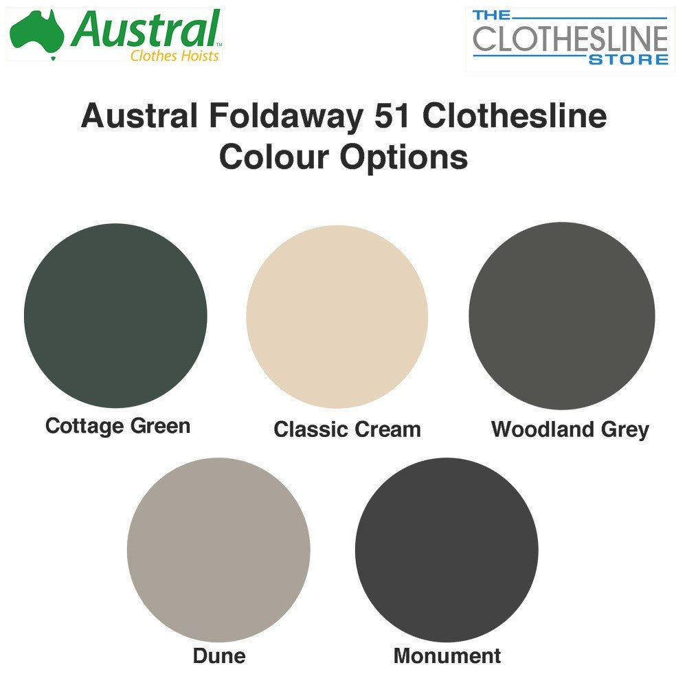 Austral Fold Away 51 Rotary Clothesline Colours