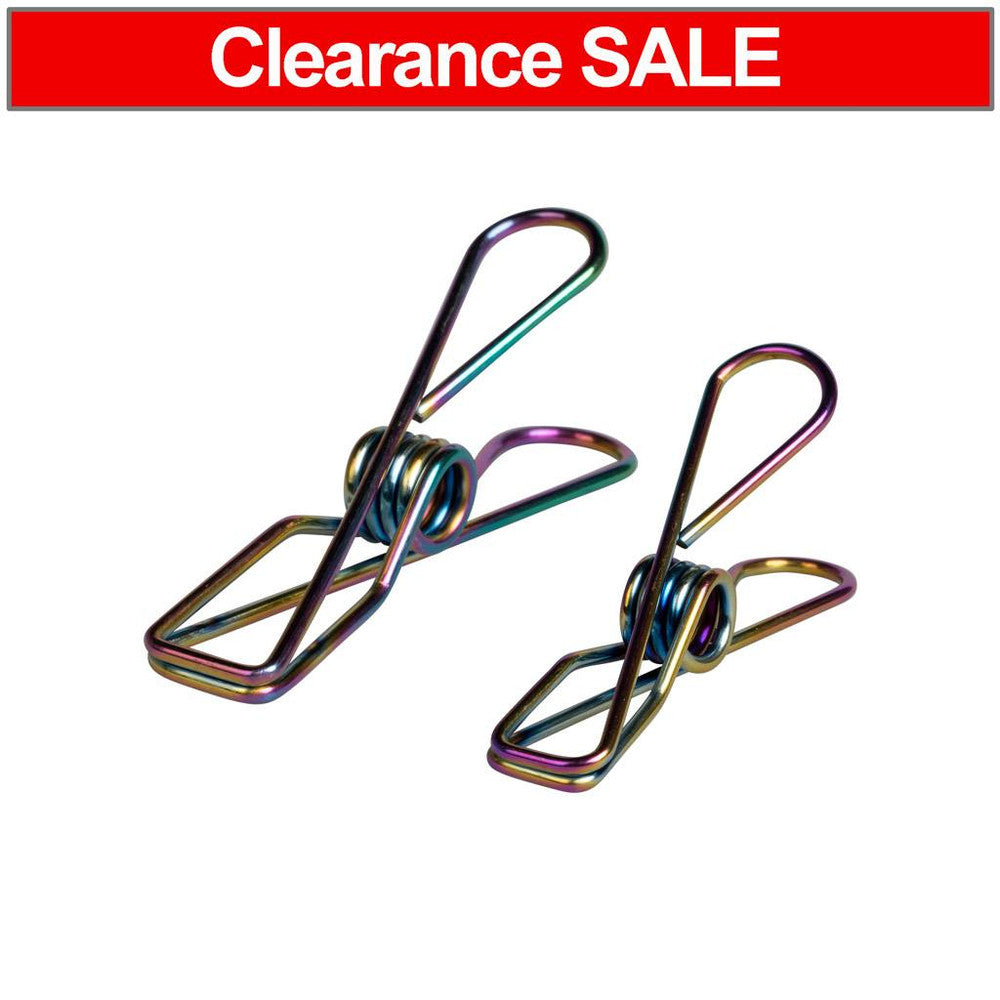 Twin Pack Enviro Clothes Pegs Rainbow Stainless Steel 40 Regular & 10 Large
