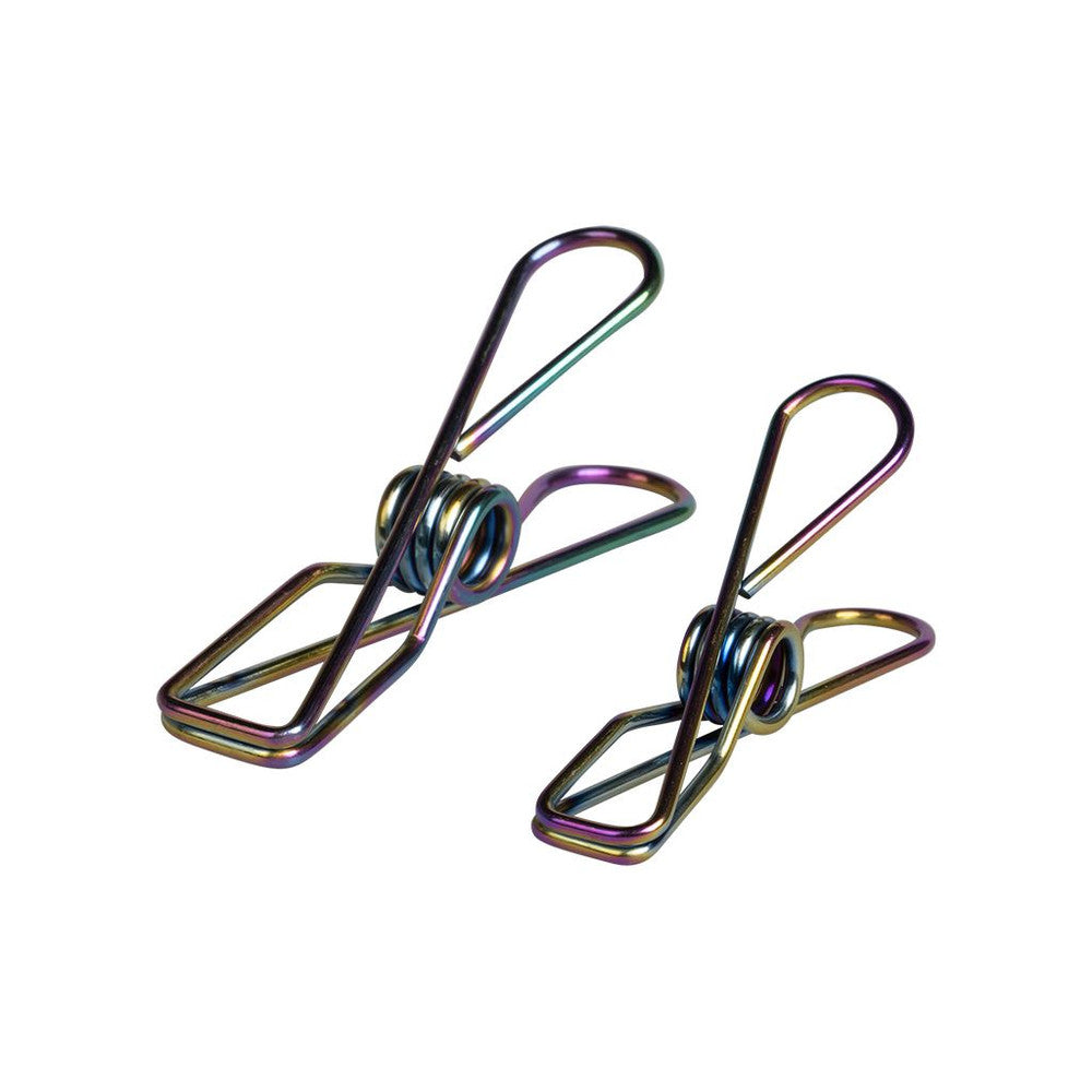 Twin Pack Enviro Clothes Pegs Rainbow Stainless Steel 40 Regular & 10 Large