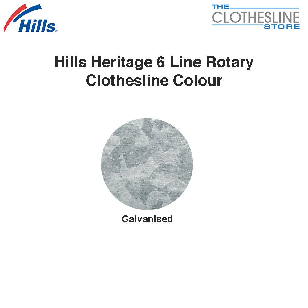 Hills Heritage 6 Line Rotary Hoist Fixed Head Clothesline Colour