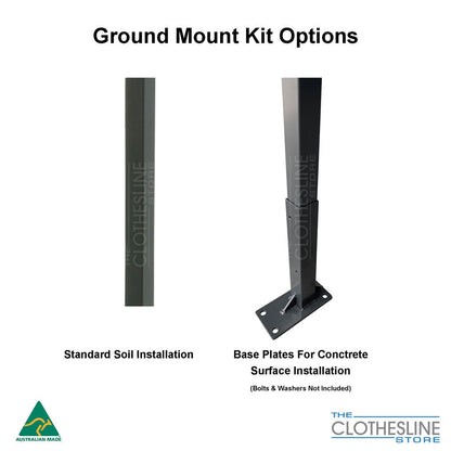 Ground Mount Kit (Same Colour as Clothesline) Made To Order Base Plate Options