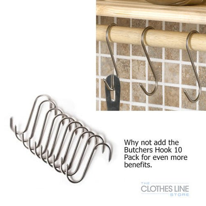 Kitchen Maid Butchers Hooks for Ceiling Airer Bundle