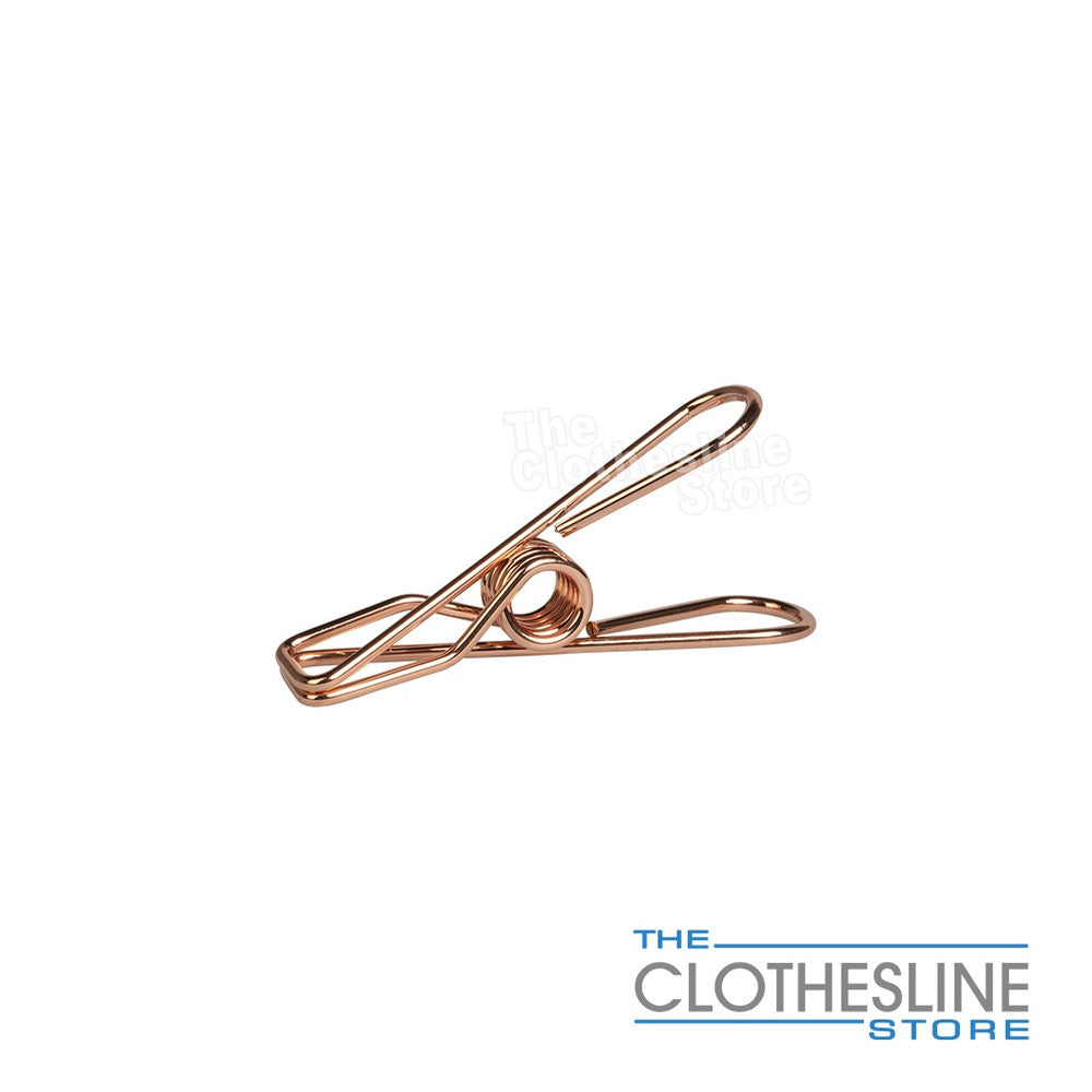40 Large Rose Gold Enviro Stainless Steel Clothes Pegs