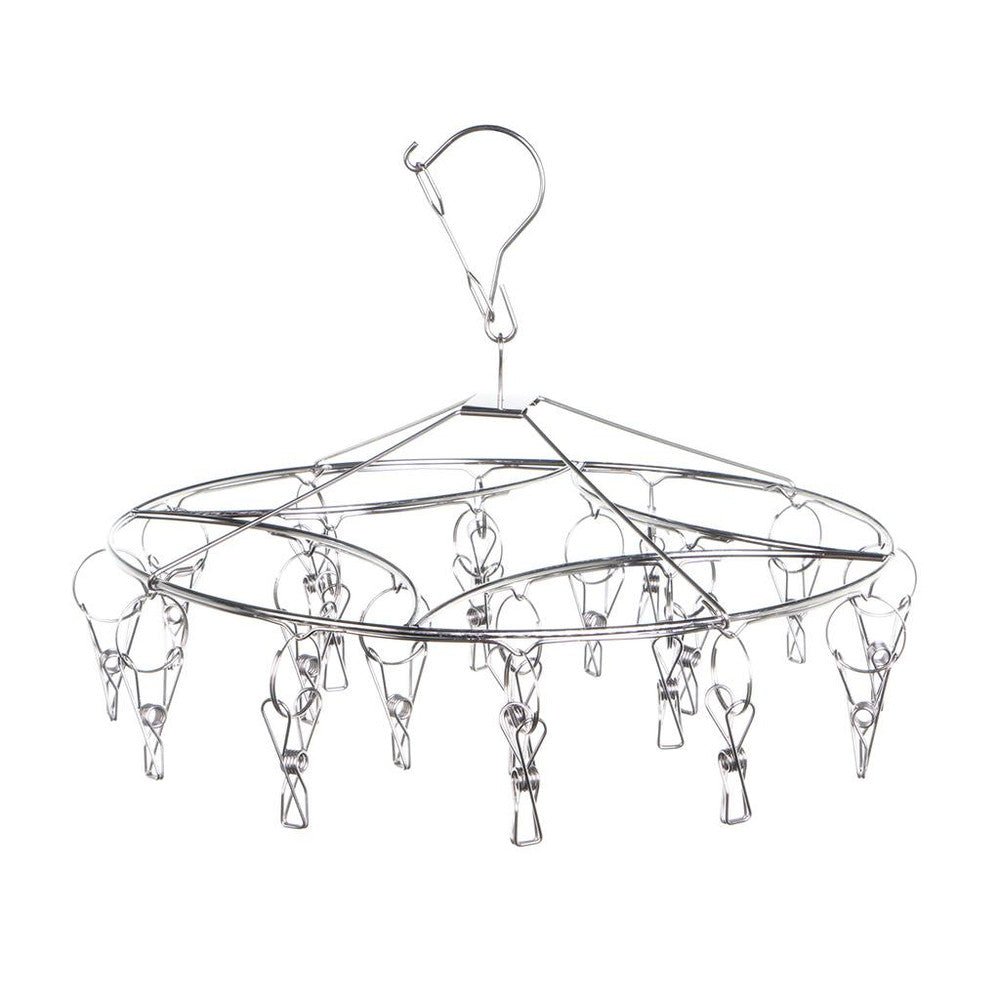 2 Pack Indoor Round Stainless Steel Hanger With 20 x 316 Marine Grade Pegs