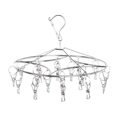 2 Pack Indoor Round Stainless Steel Hanger With 20 x 316 Marine Grade Pegs