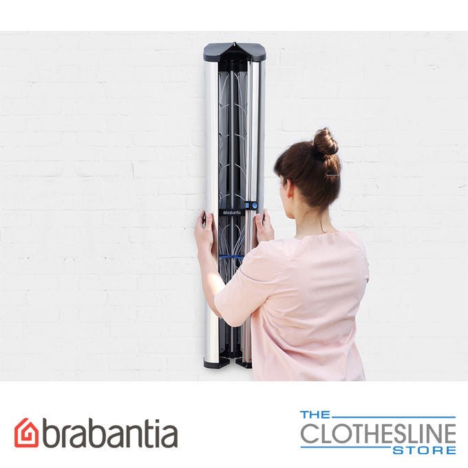 Brabantia Protection/Storage Box demonstrating the line being opened from a protective storage box.